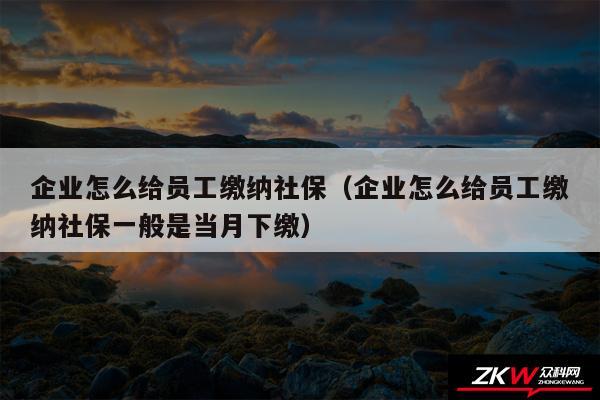 企业怎么给员工缴纳社保以及企业怎么给员工缴纳社保一般是当月下缴