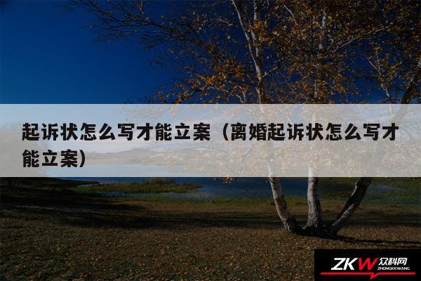 起诉状怎么写才能立案以及离婚起诉状怎么写才能立案