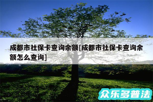 成都市社保卡查询余额及成都市社保卡查询余额怎么查询