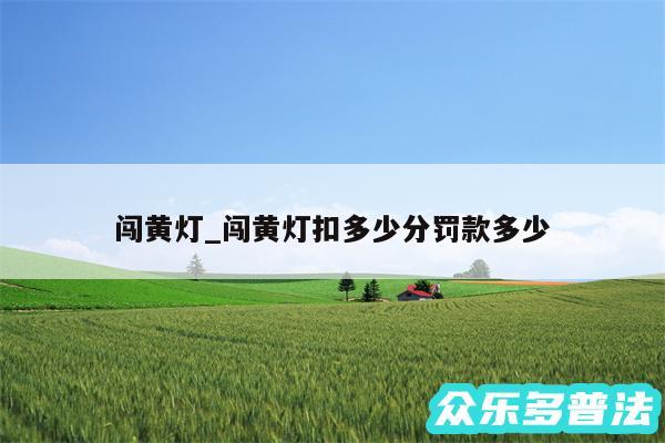 闯黄灯_闯黄灯扣多少分罚款多少