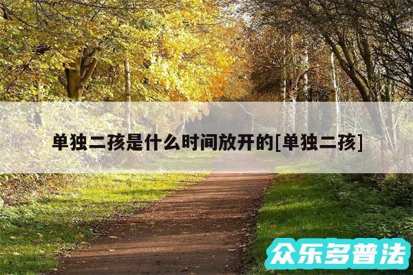 单独二孩是什么时间放开的及单独二孩