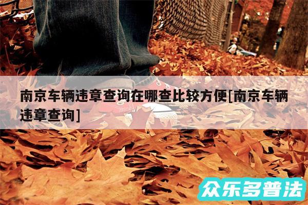 南京车辆违章查询在哪查比较方便及南京车辆违章查询