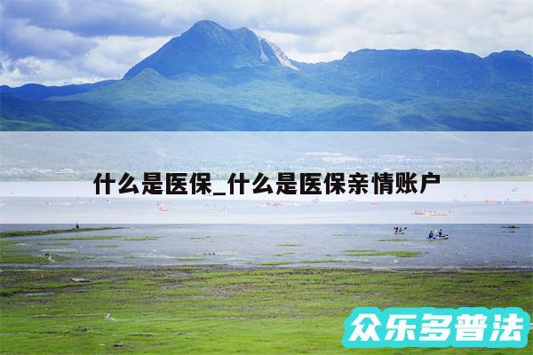 什么是医保_什么是医保亲情账户