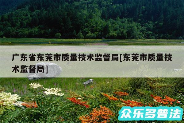 广东省东莞市质量技术监督局及东莞市质量技术监督局