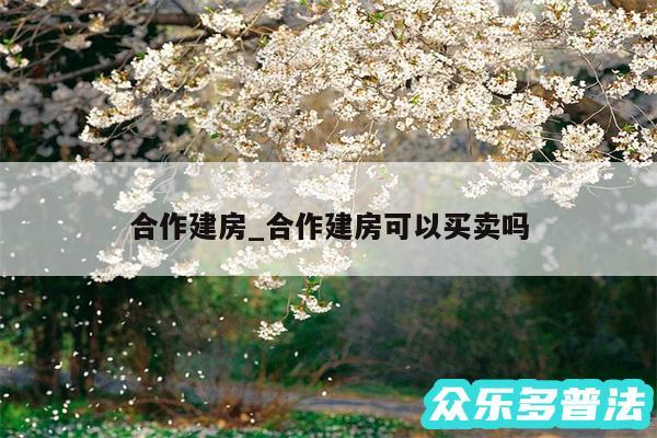 合作建房_合作建房可以买卖吗