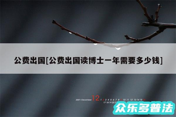 公费出国及公费出国读博士一年需要多少钱