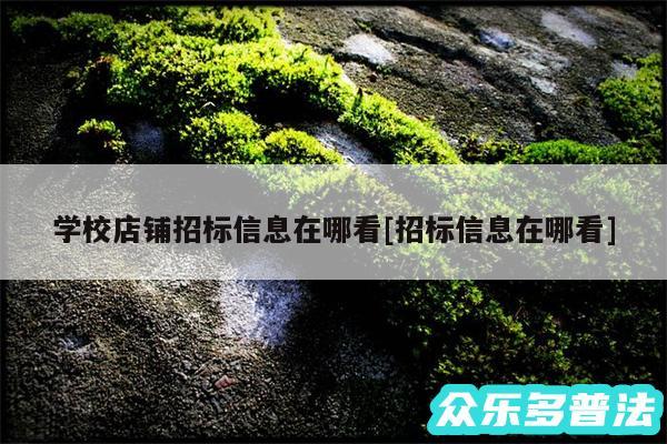 学校店铺招标信息在哪看及招标信息在哪看