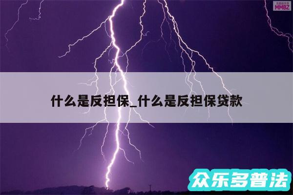 什么是反担保_什么是反担保贷款
