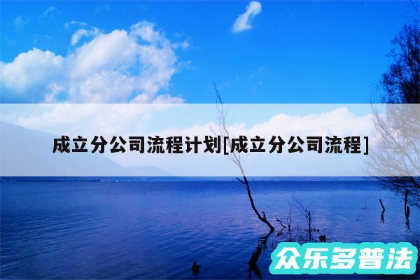 成立分公司流程计划及成立分公司流程