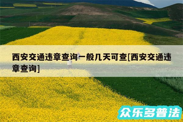西安交通违章查询一般几天可查及西安交通违章查询