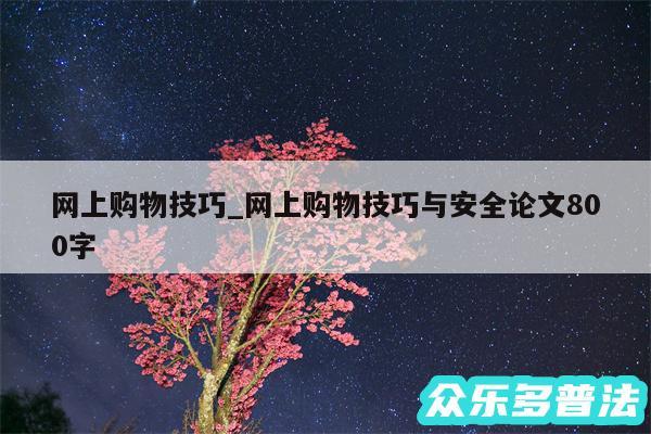 网上购物技巧_网上购物技巧与安全论文800字