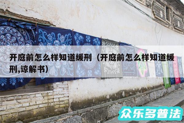 开庭前怎么样知道缓刑以及开庭前怎么样知道缓刑,谅解书