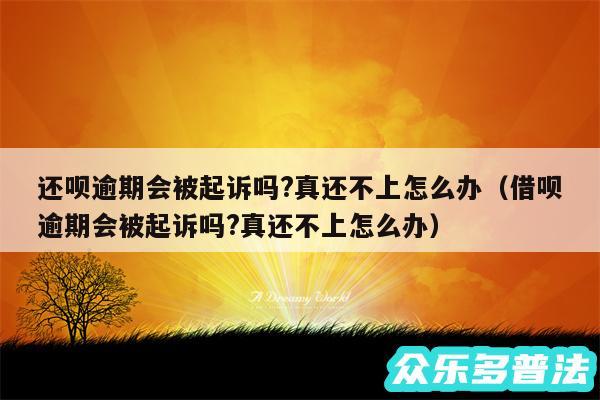 还呗逾期会被起诉吗?真还不上怎么办以及借呗逾期会被起诉吗?真还不上怎么办