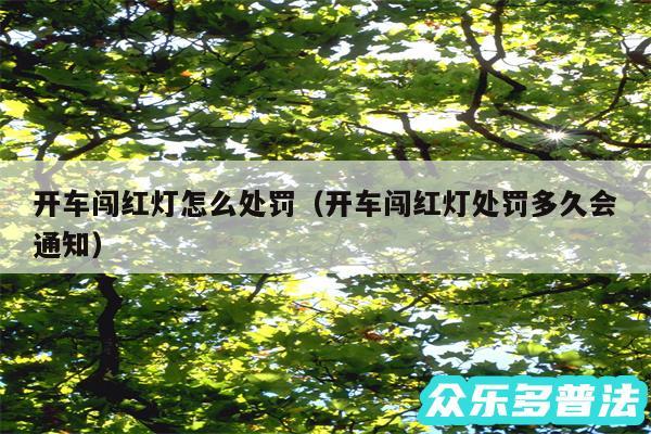 开车闯红灯怎么处罚以及开车闯红灯处罚多久会通知