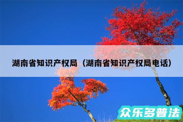 湖南省知识产权局以及湖南省知识产权局电话