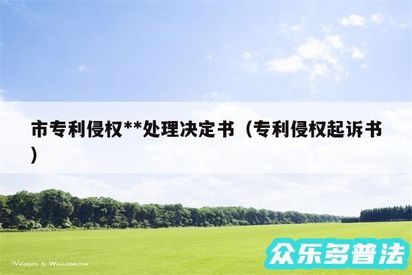 市专利侵权**处理决定书以及专利侵权起诉书