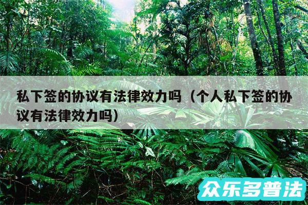 私下签的协议有法律效力吗以及个人私下签的协议有法律效力吗