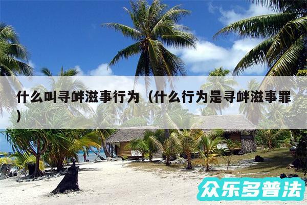 什么叫寻衅滋事行为以及什么行为是寻衅滋事罪