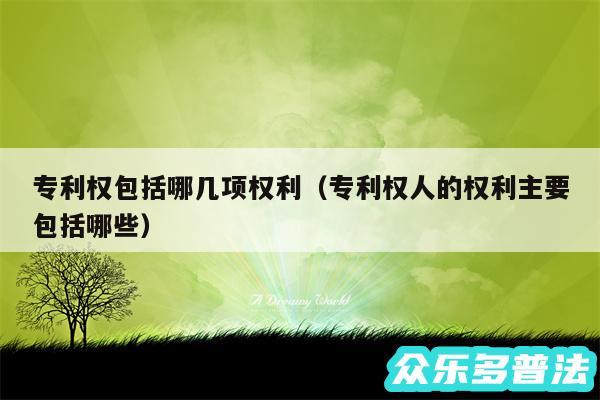 专利权包括哪几项权利以及专利权人的权利主要包括哪些