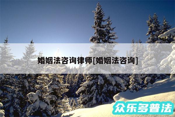 婚姻法咨询律师及婚姻法咨询