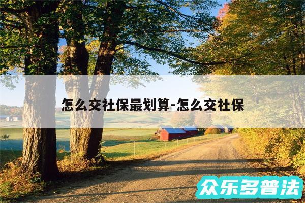 怎么交社保最划算-怎么交社保