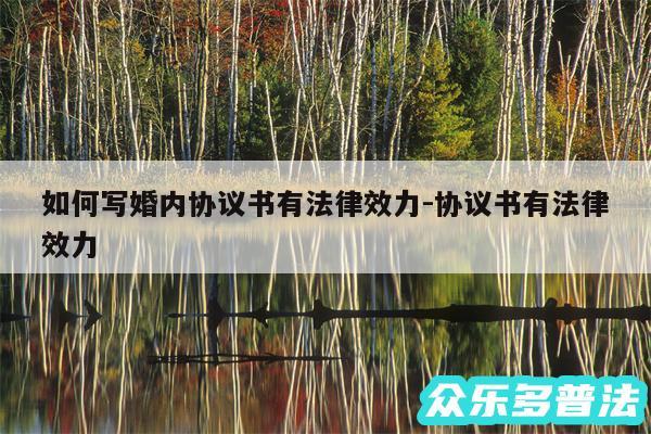 如何写婚内协议书有法律效力-协议书有法律效力