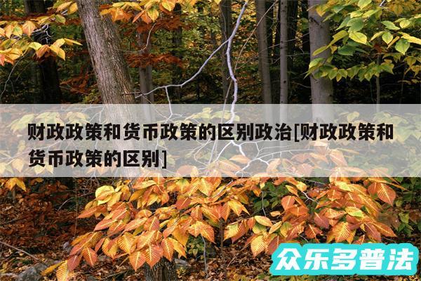 财政政策和货币政策的区别政治及财政政策和货币政策的区别