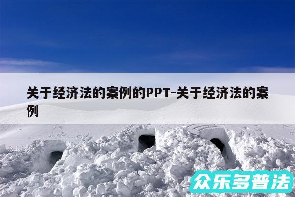 关于经济法的案例的PPT-关于经济法的案例