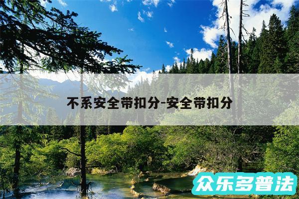 不系安全带扣分-安全带扣分