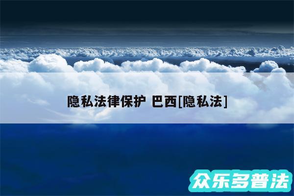 隐私法律保护 巴西及隐私法