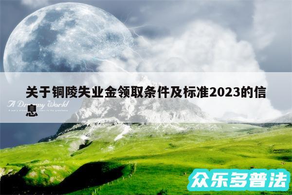 关于铜陵失业金领取条件及标准2024的信息