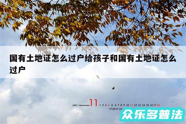 国有土地证怎么过户给孩子和国有土地证怎么过户