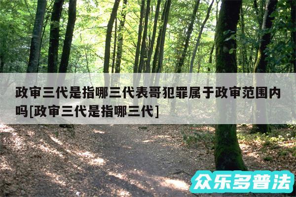政审三代是指哪三代表哥犯罪属于政审范围内吗及政审三代是指哪三代