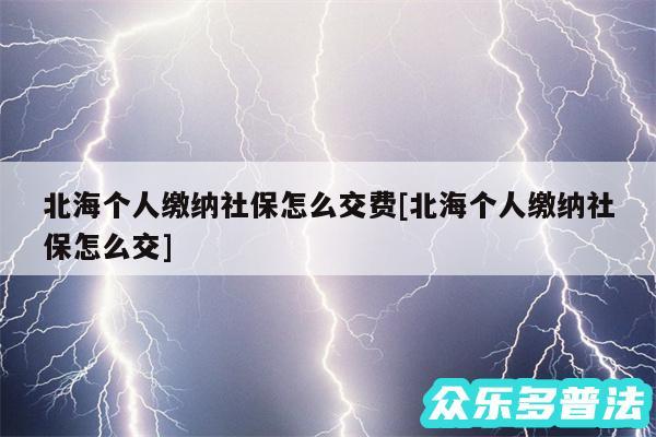 北海个人缴纳社保怎么交费及北海个人缴纳社保怎么交