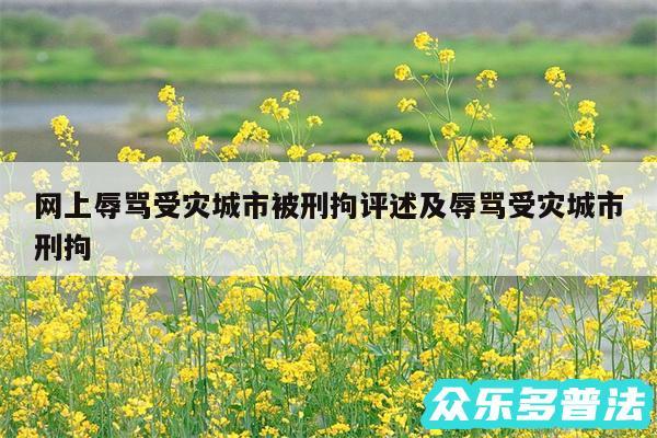网上辱骂受灾城市被刑拘评述及辱骂受灾城市刑拘