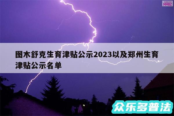 图木舒克生育津贴公示2024以及郑州生育津贴公示名单
