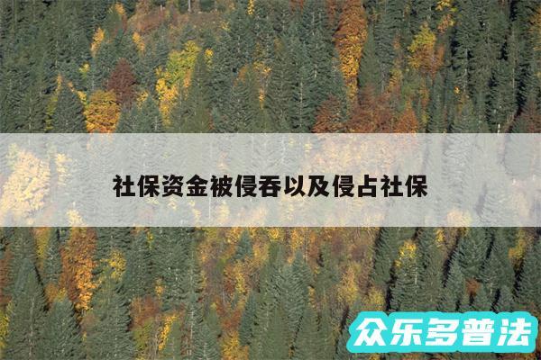 社保资金被侵吞以及侵占社保