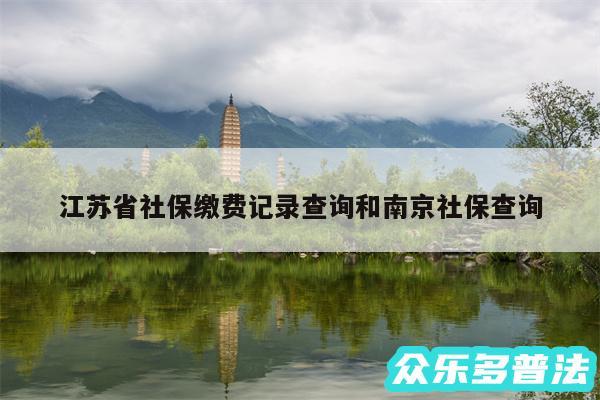 江苏省社保缴费记录查询和南京社保查询