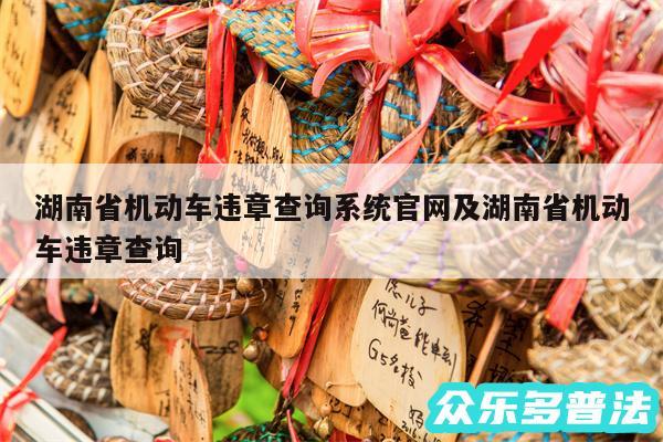 湖南省机动车违章查询系统官网及湖南省机动车违章查询