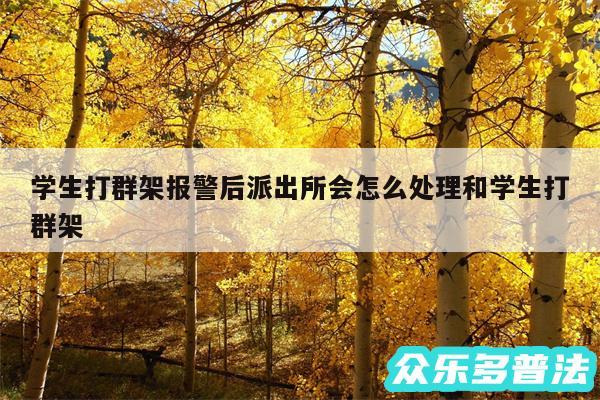 学生打群架报警后派出所会怎么处理和学生打群架