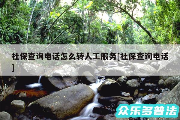 社保查询电话怎么转人工服务及社保查询电话