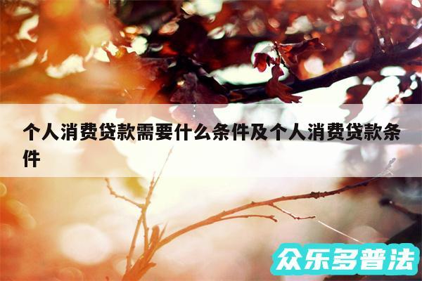 个人消费贷款需要什么条件及个人消费贷款条件