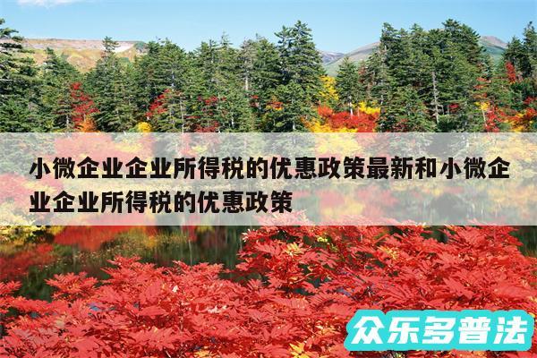 小微企业企业所得税的优惠政策最新和小微企业企业所得税的优惠政策