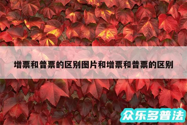 增票和普票的区别图片和增票和普票的区别