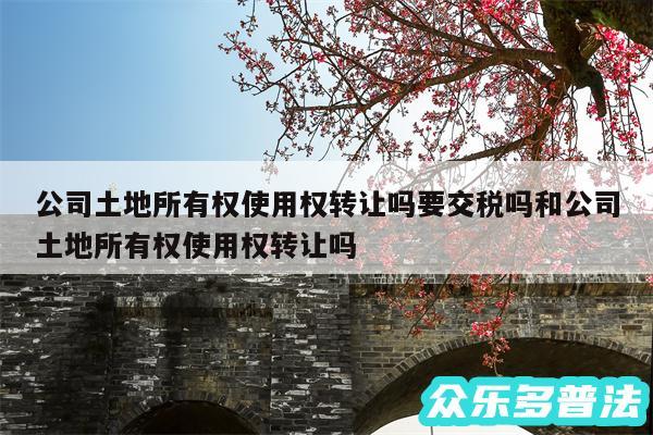 公司土地所有权使用权转让吗要交税吗和公司土地所有权使用权转让吗