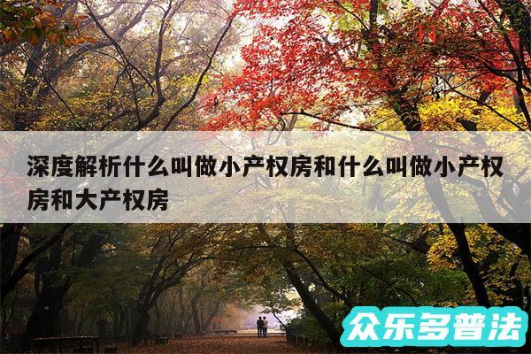 深度解析什么叫做小产权房和什么叫做小产权房和大产权房