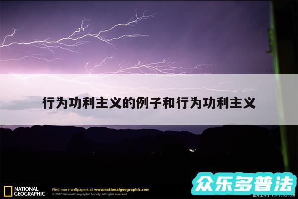 行为功利主义的例子和行为功利主义