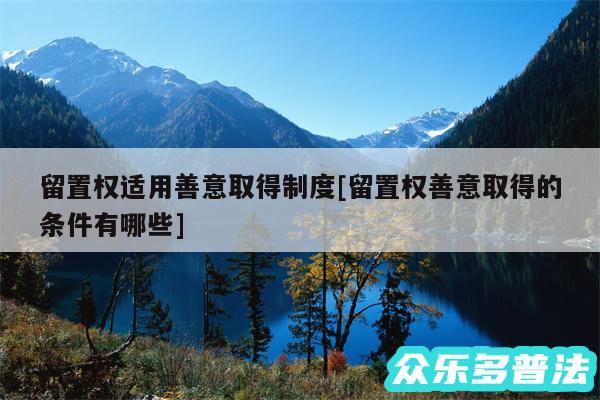 留置权适用善意取得制度及留置权善意取得的条件有哪些