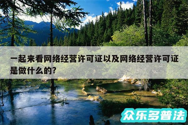 一起来看网络经营许可证以及网络经营许可证是做什么的?