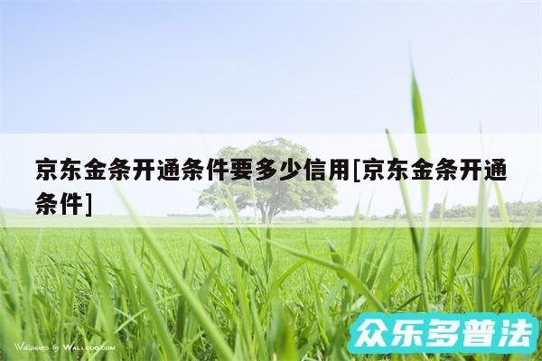 京东金条开通条件要多少信用及京东金条开通条件